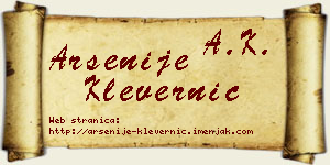 Arsenije Klevernić vizit kartica